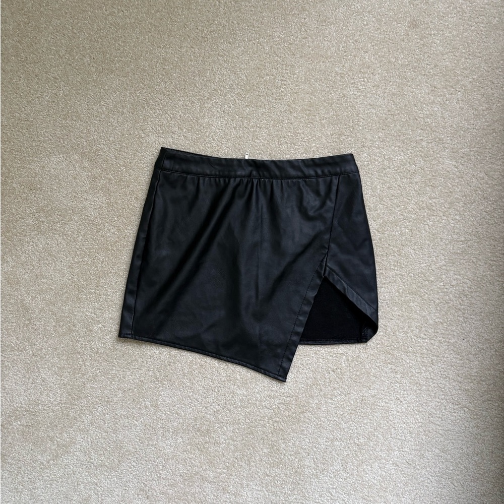 Choies Black Faux Leather Skirt